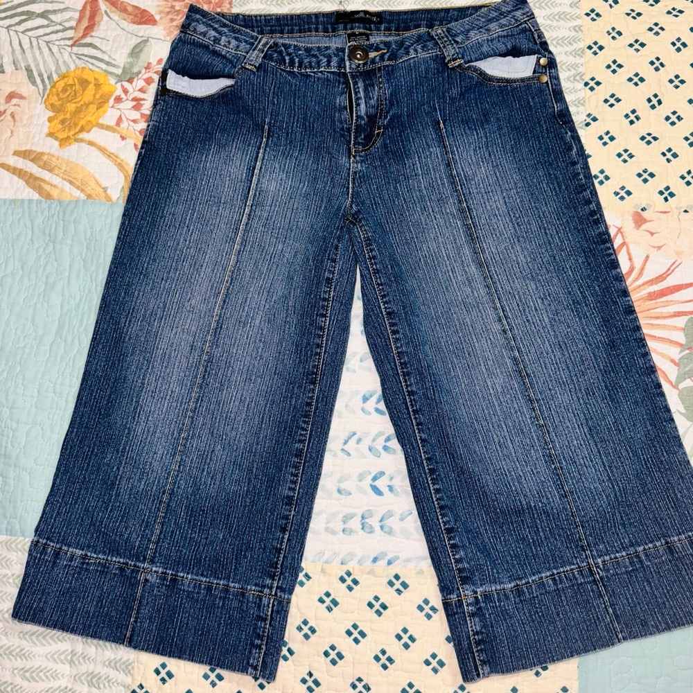 Willi Smith Blue Flare Wide Leg Jeans